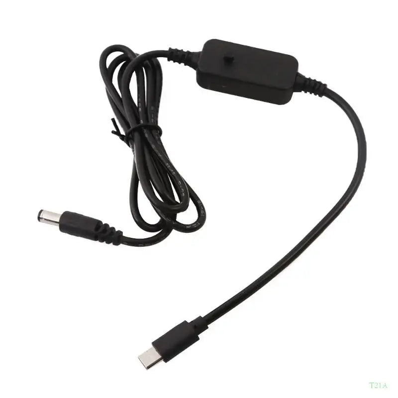 USB-C to 5.5x2.5mm Adjustable Voltage Cable | LED Display