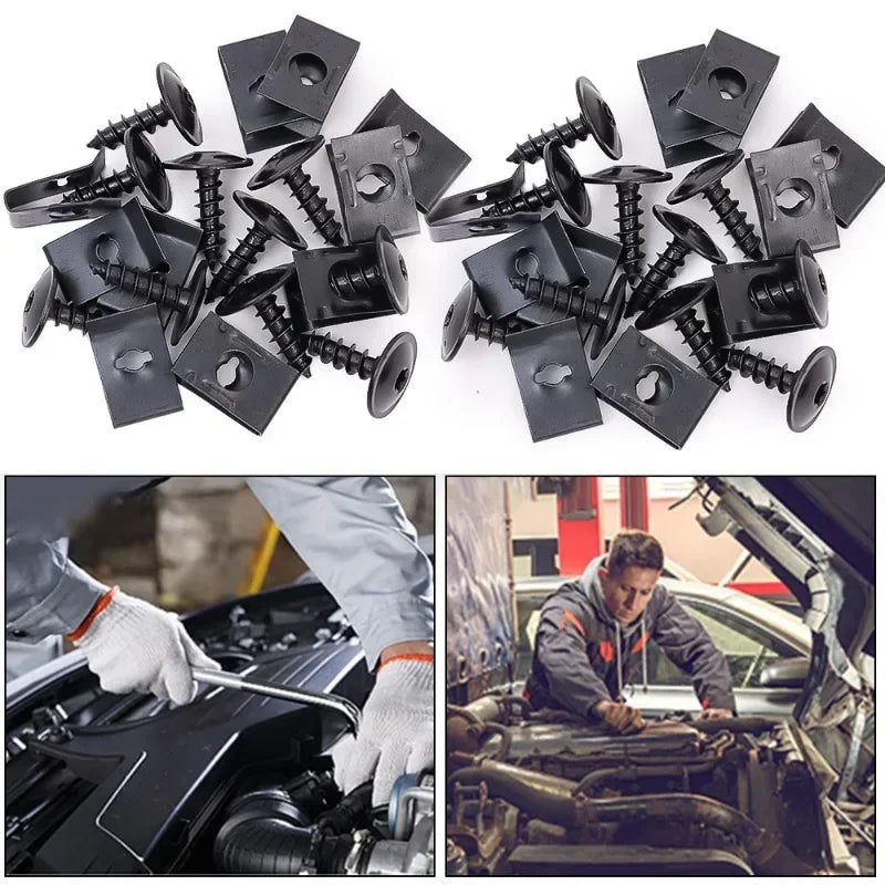 U-Type Self-Tapping Screw Clips – Anti-Rust Car & Moto Kit