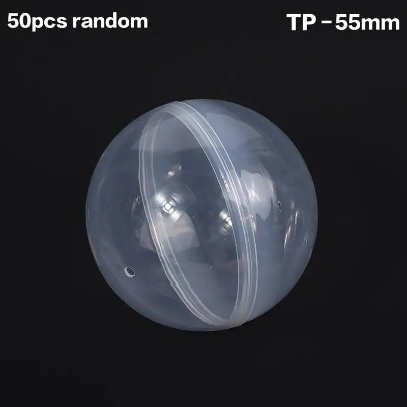 50-Pack Empty Plastic Capsule Balls 28–55mm | DIY Toy Containers