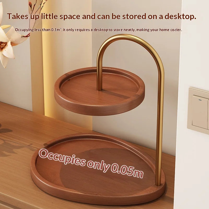 Vintage Bamboo Jewelry Organizer Tray & Desktop Display Stand