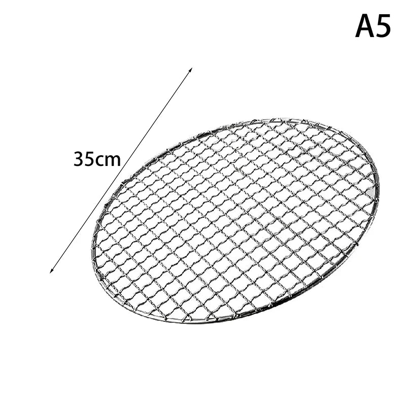 Stainless Steel Round Grill Net | BBQ & Camping Grid 25–40cm