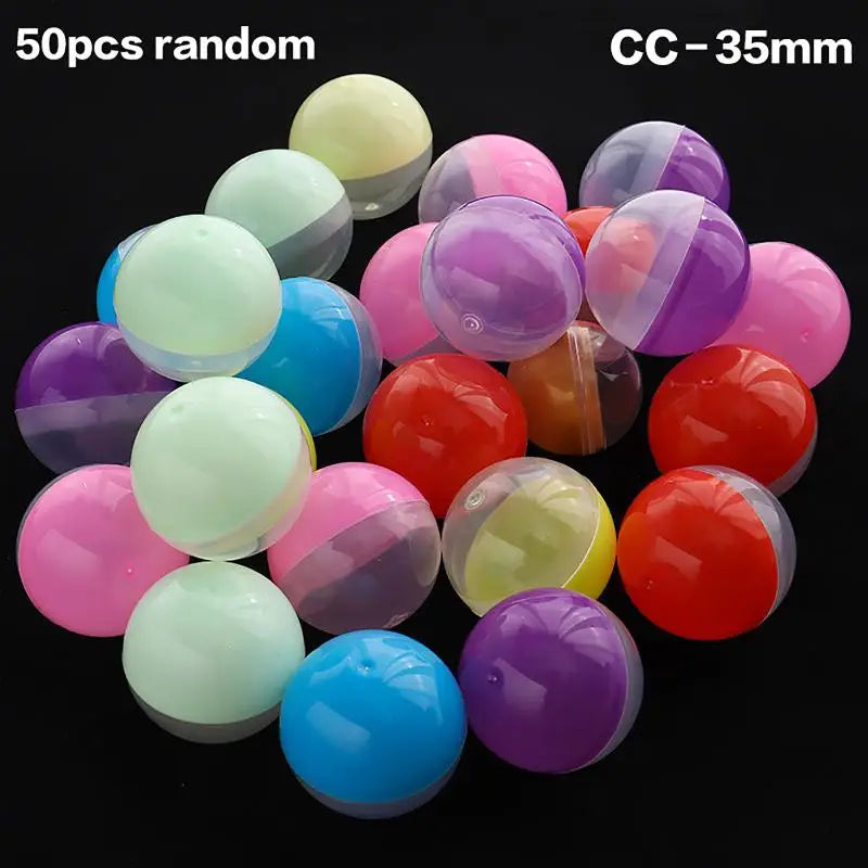 50-Pack Empty Plastic Capsule Balls 28–55mm | DIY Toy Containers