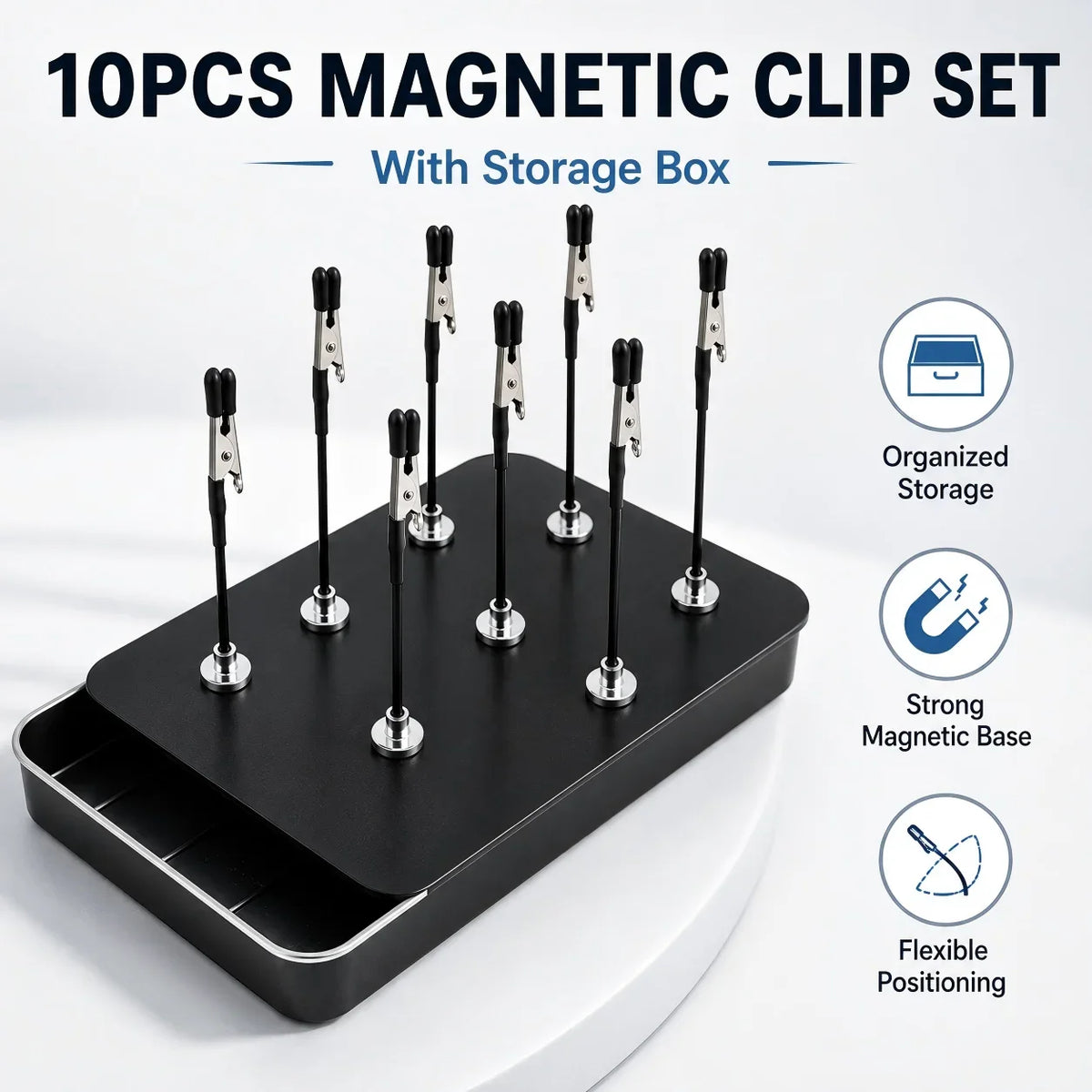 12-Piece Bendable Alligator Clip Sticks with Magnetic Base