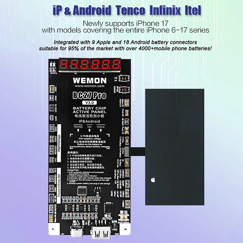 WEMON BC27 Pro V3.0 Battery Activation Tester – Phone Repair Tool