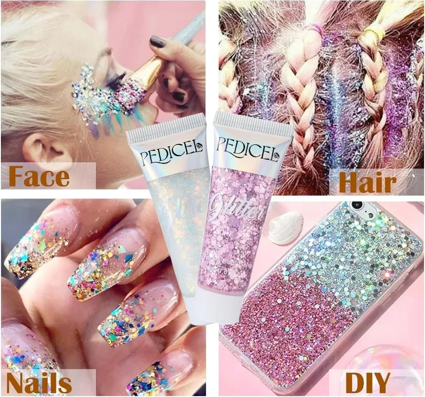 SAKSRAAR Mermaid Glitter Gel Cream – Face Body Hair Sequins