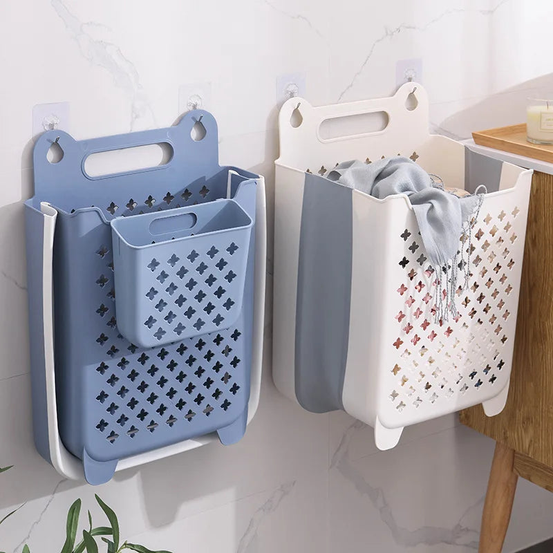 Wall Mounted Foldable Laundry Basket | Large Capacity Organizer