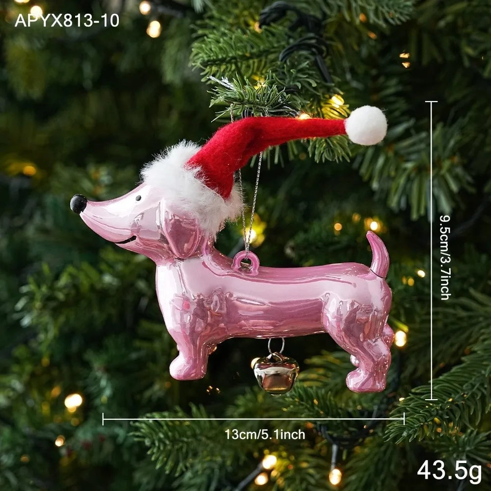 Pink Glitter Christmas Ornaments – Assorted Shapes | Hanging