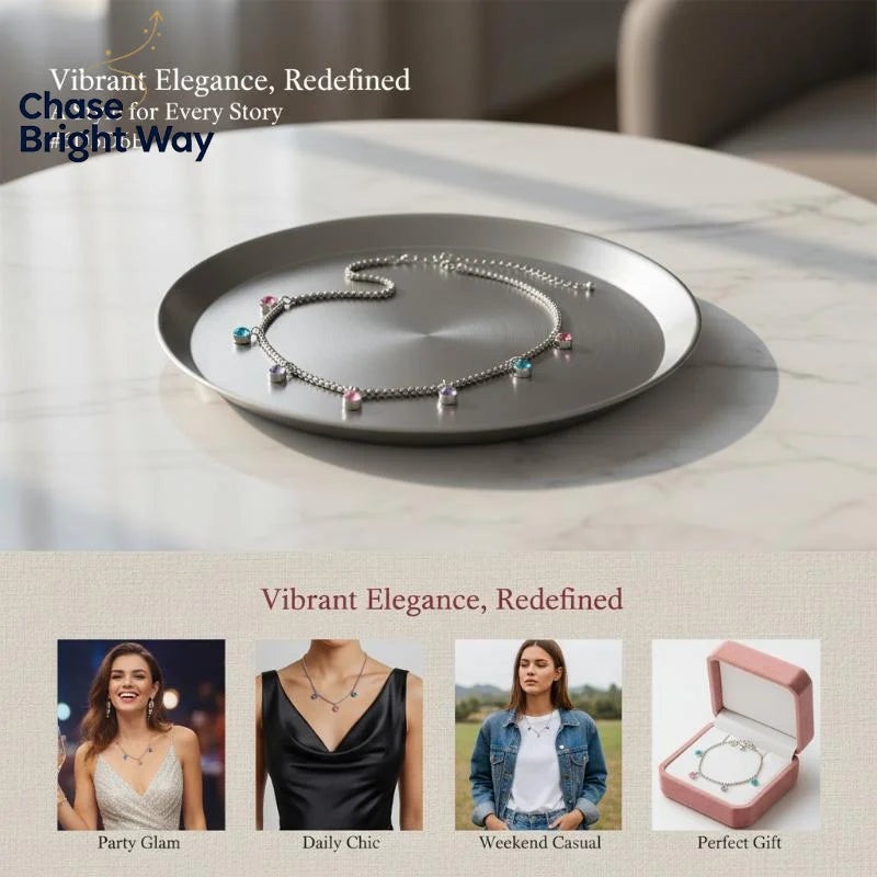Rhinestone Pendant Choker Necklace – Y2K Adjustable Women's
