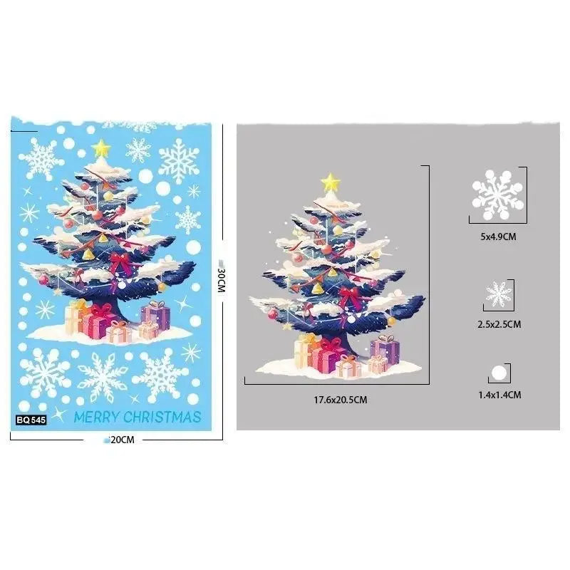 Christmas Window Clings – Removable Self-Adhesive Festive Decals