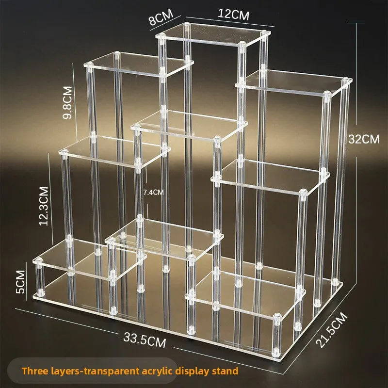 Multi-Tier Clear Acrylic Display Stand for Collectibles & Decor