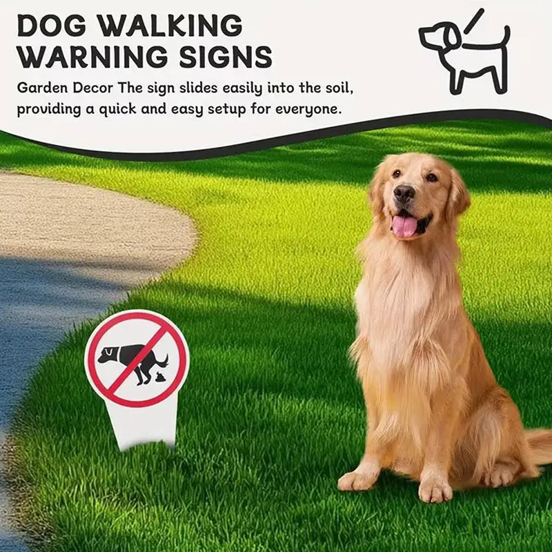 No Dog Poop Waterproof Yard Sign | Garden Stake Warning Sign