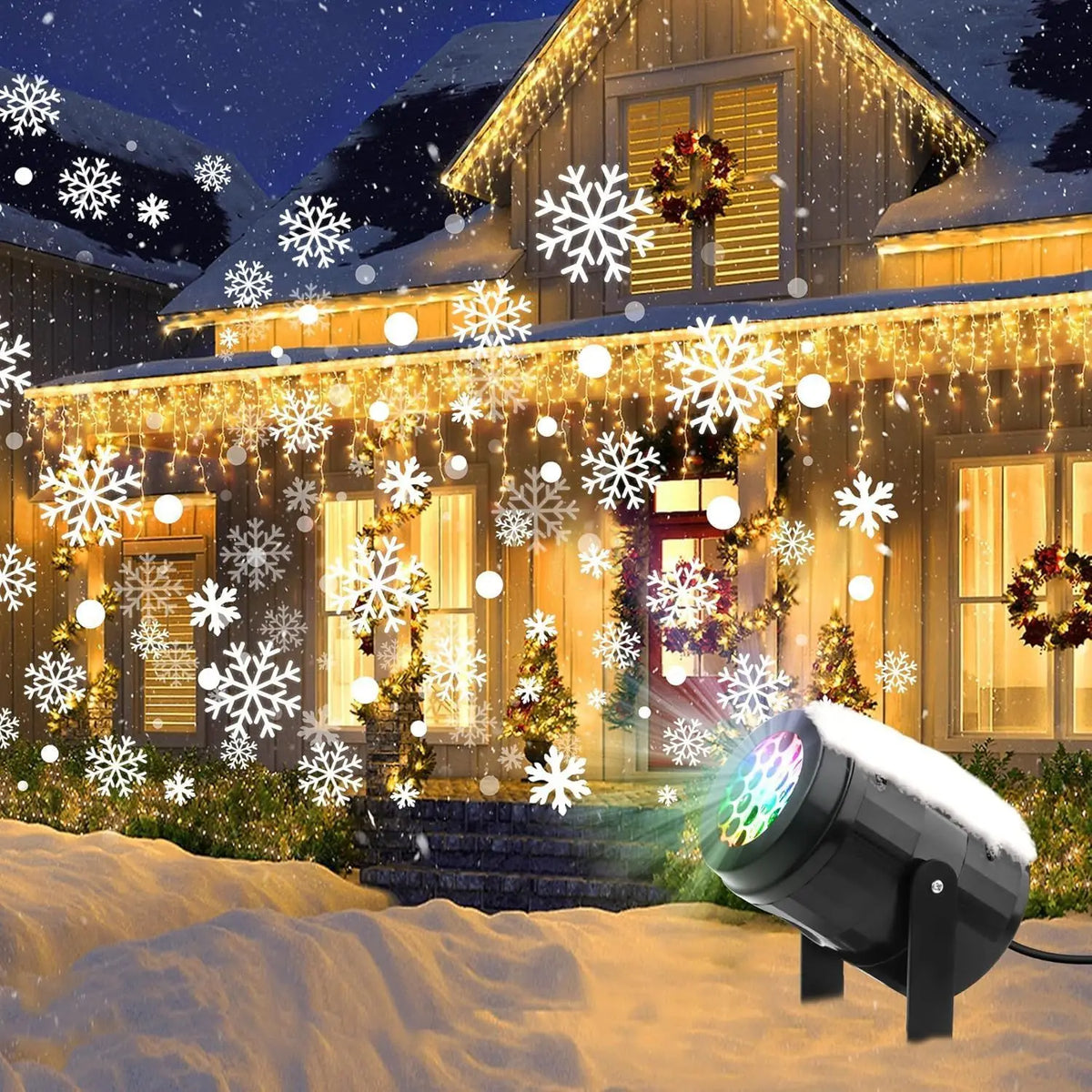 USB Snowflake Rotating Christmas Projector LED Light
