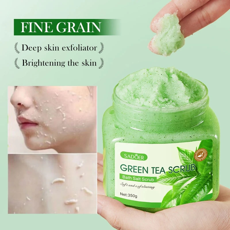 Sadoer Green Tea Body Scrub 350g – Exfoliating Bath Scrub