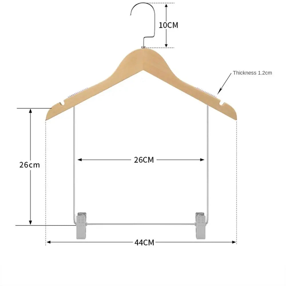 Solid Wood Suit Hangers with Adjustable Metal Clips