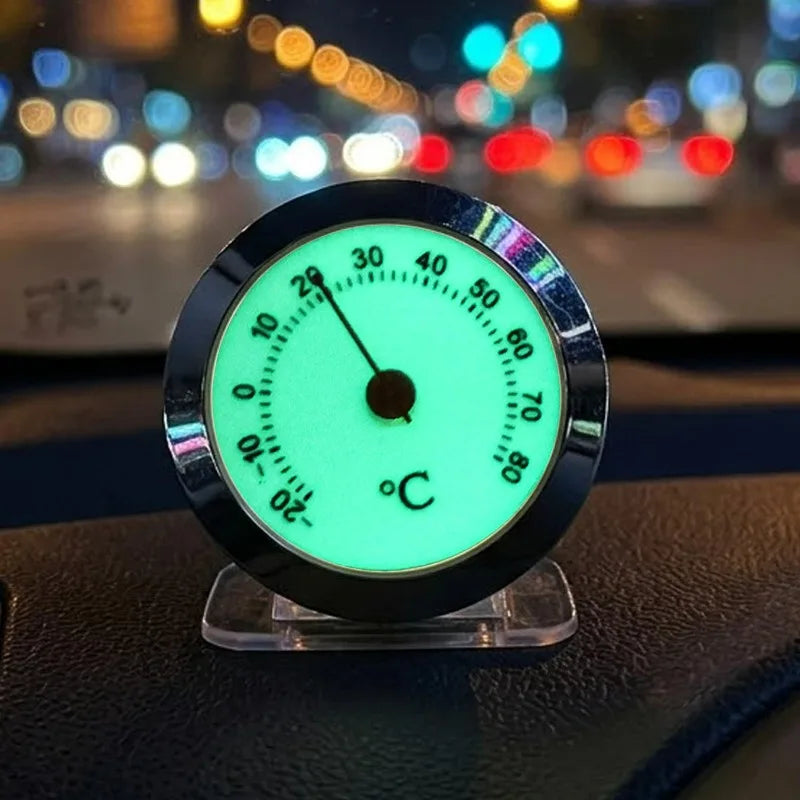 Mini Luminous Dial Thermometer – Zinc Alloy, -20°C to 80°C