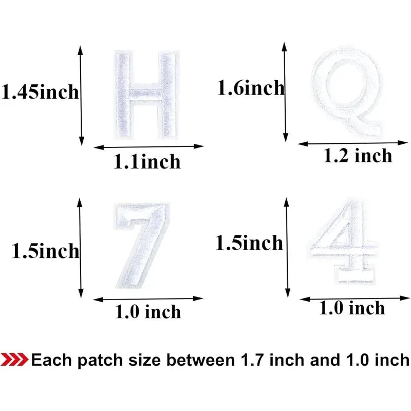 72-Piece Iron-On Letter & Number Patches – Full A-Z, 0-9 Set