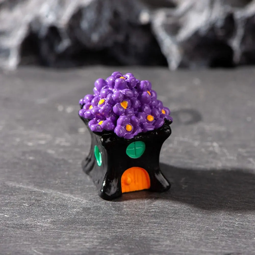 Mini Halloween Resin Figurines – Skull Pumpkin Castle Ornaments