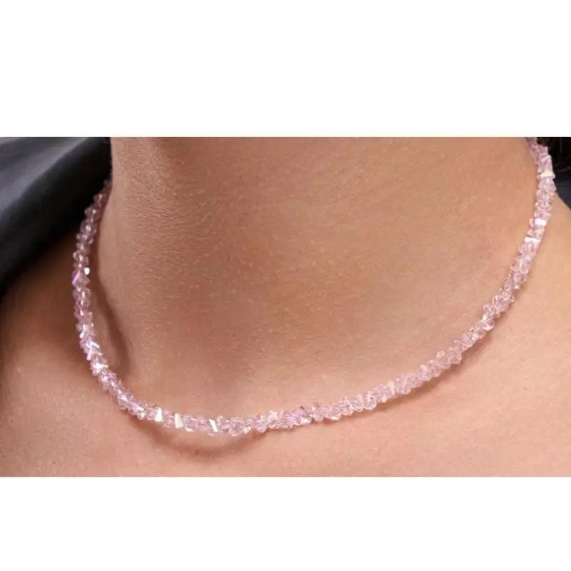 Crystal Beaded Choker Necklace – Faceted Glass Women's Jewelry