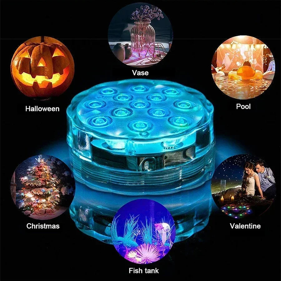 RGB Underwater LED Pool Light – 10 LED Remote IP68 Waterproof