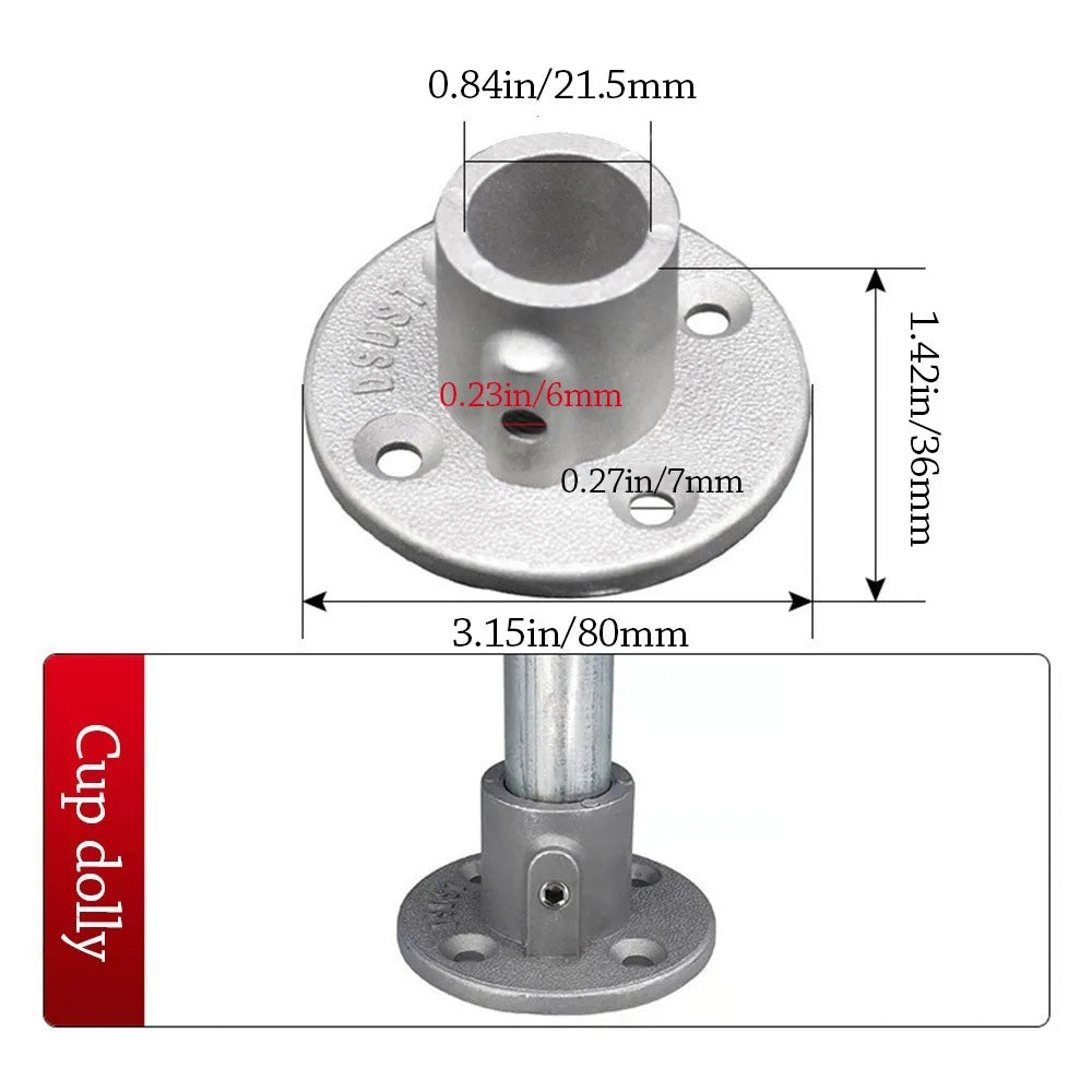 Aluminum Alloy Circular Pipe Connector 20mm 25mm Frame Fastener