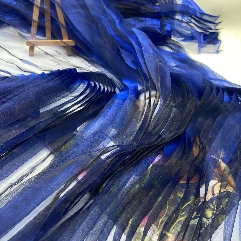 Organza Pleated Fabric Two-Color Gradient 150cm × 1 Yard