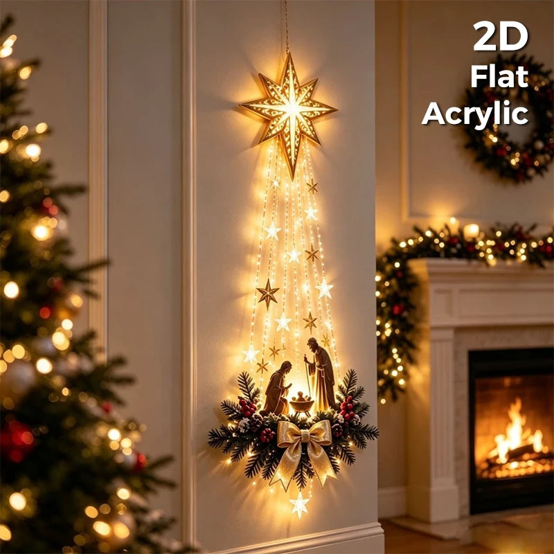 Christmas LED Cascading Waterfall Wall Light | Warm White Glow