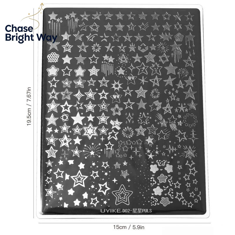 Nail Art Stamping Plate – Stars, Dots & Stripes | DIY Nails