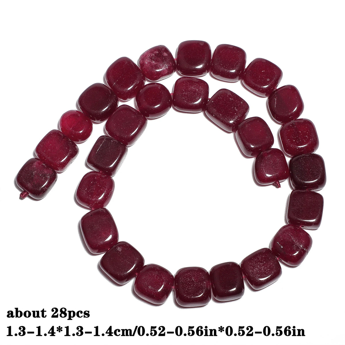 Red Chalcedony Stone Beads – Droplet, Square & Round DIY Jewelry