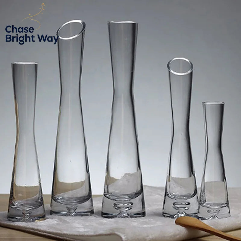 Transparent Glass Flower Vase – Bud Vase for Home & Weddings