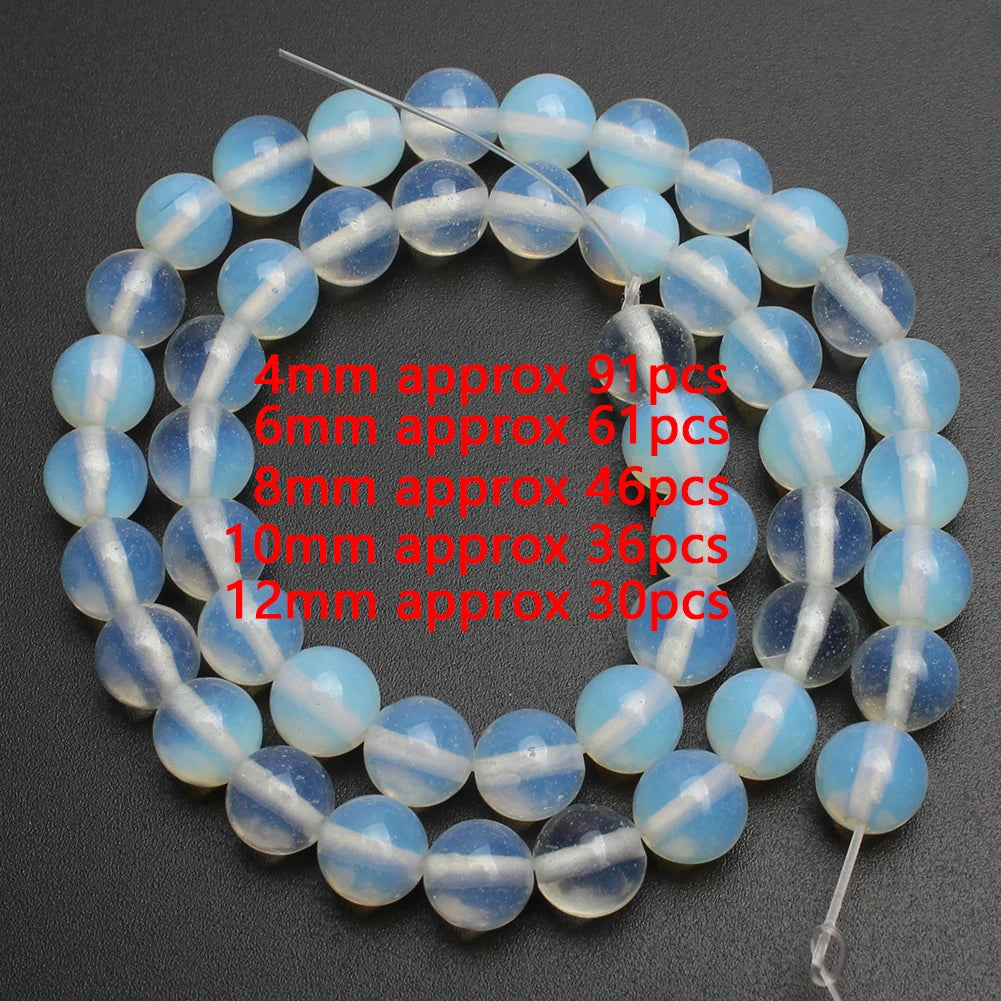 White Opalite Stone Beads 8mm Round Rondelle – DIY Jewelry Making