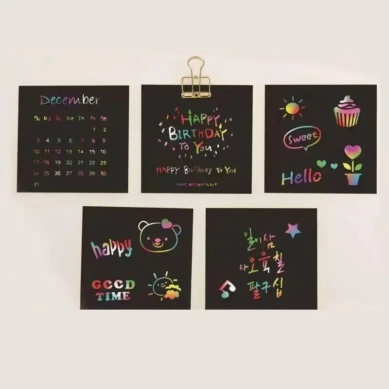 Rainbow Scratch Art Notes 50/100/150 Sheets – DIY Kids Craft Kit