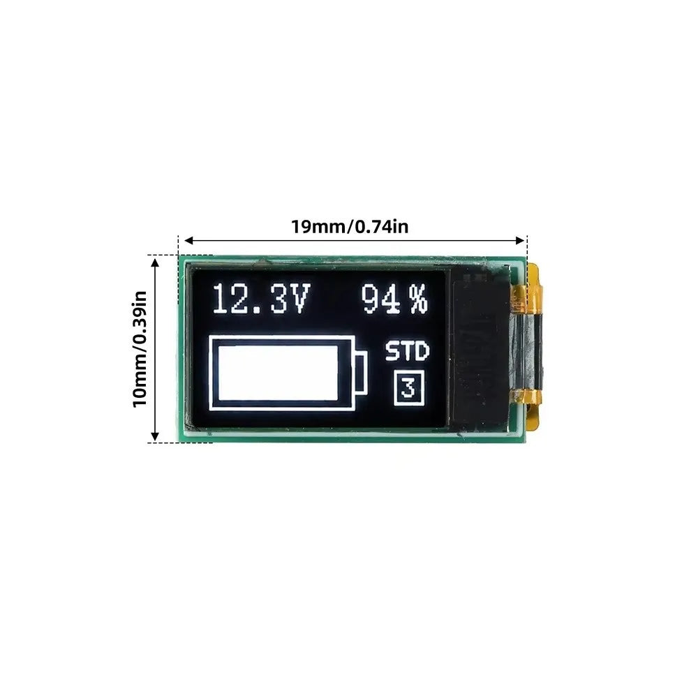 OLED Dual Display Battery Voltage Capacity Meter | 1-6S DC 30V