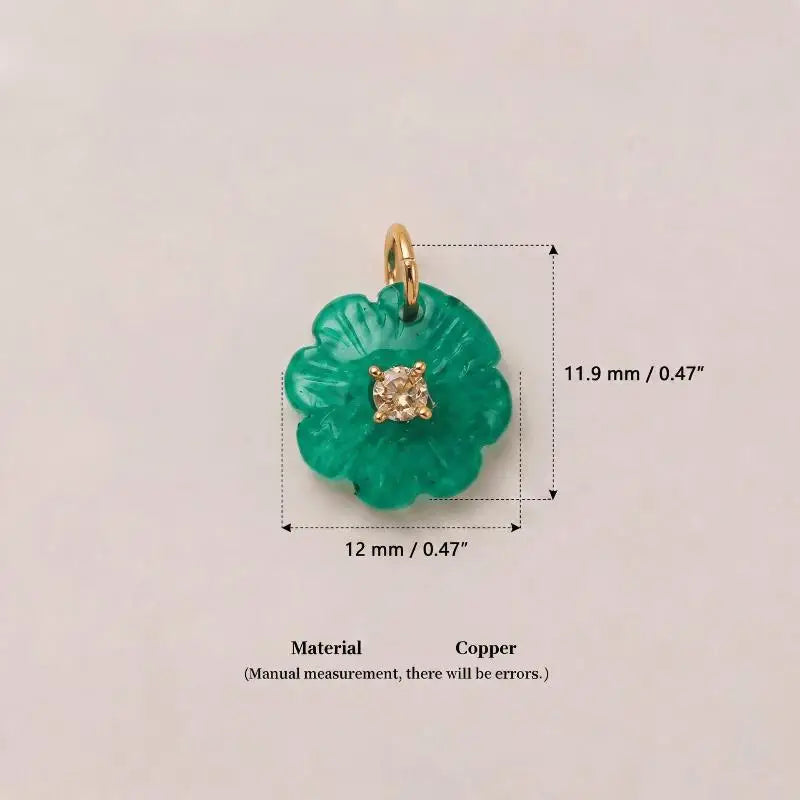 Resin Flower Zircon Charm Pendant – Colorful DIY Jewelry