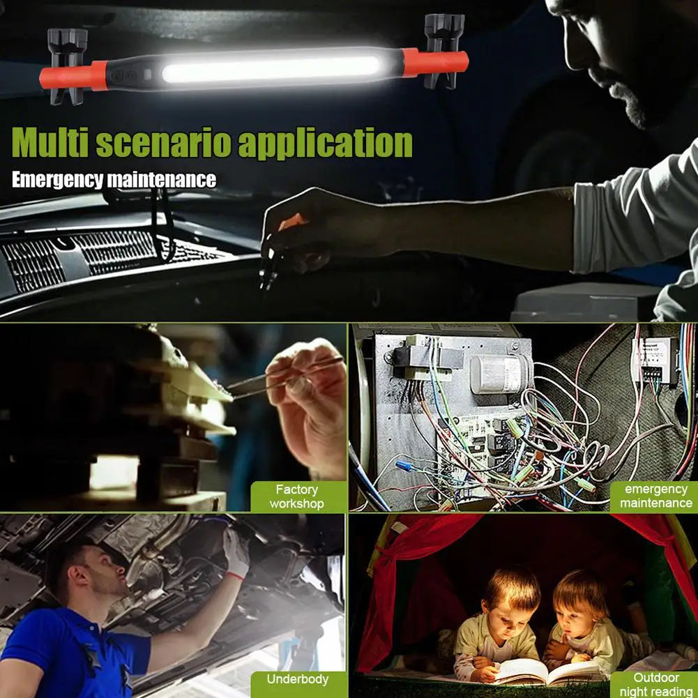 Rechargeable LED Work Light – Magnetic Base, Hook & USB Power