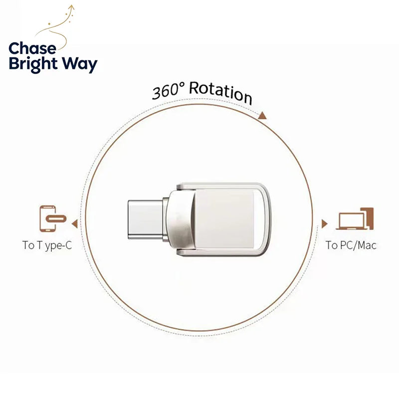 2TB Dual USB 3.0 & Type-C Flash Drive OTG Memory Stick