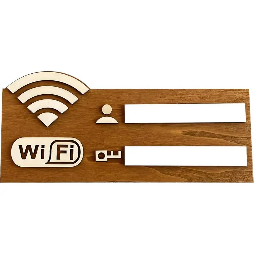 Rustic Wooden WiFi Password Sign – Rewritable Wall Plaque