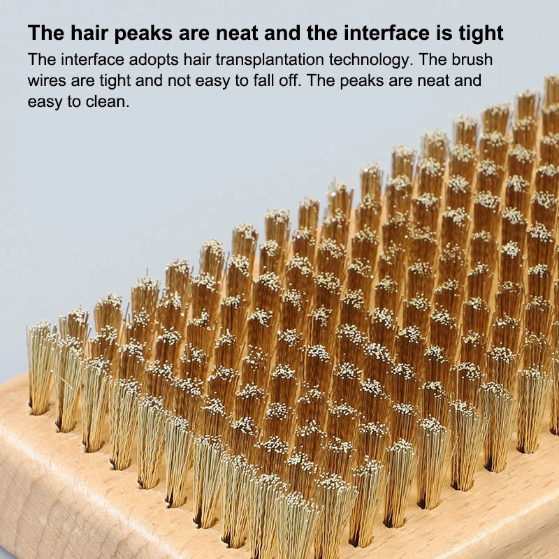 Ski Wax Brush – Brass, Nylon & Horsehair Wooden Handle