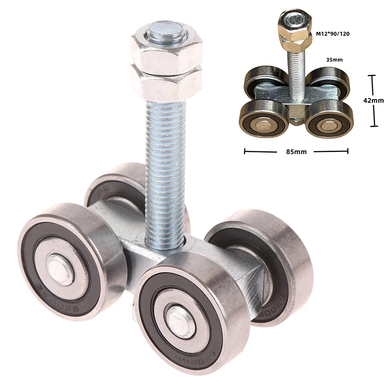 Steel 4-Wheel Bearing Pulley Trolley | Sliding Track Roller