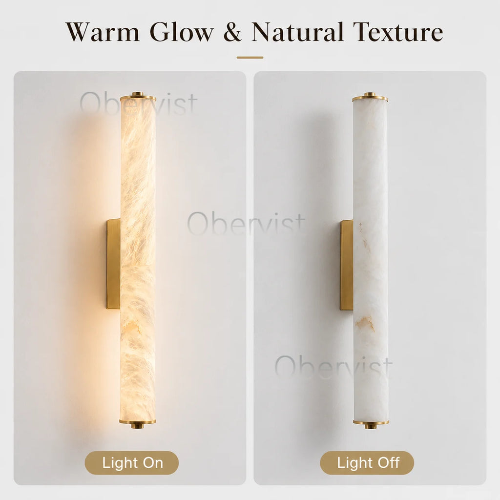 Snowflake Marble LED Wall Sconce | Copper Accent Light