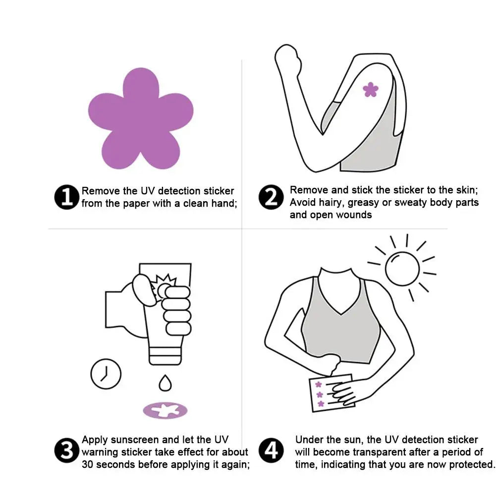 UV Detection Patches – Sunscreen Reminder Stickers 12/24/36 Pack