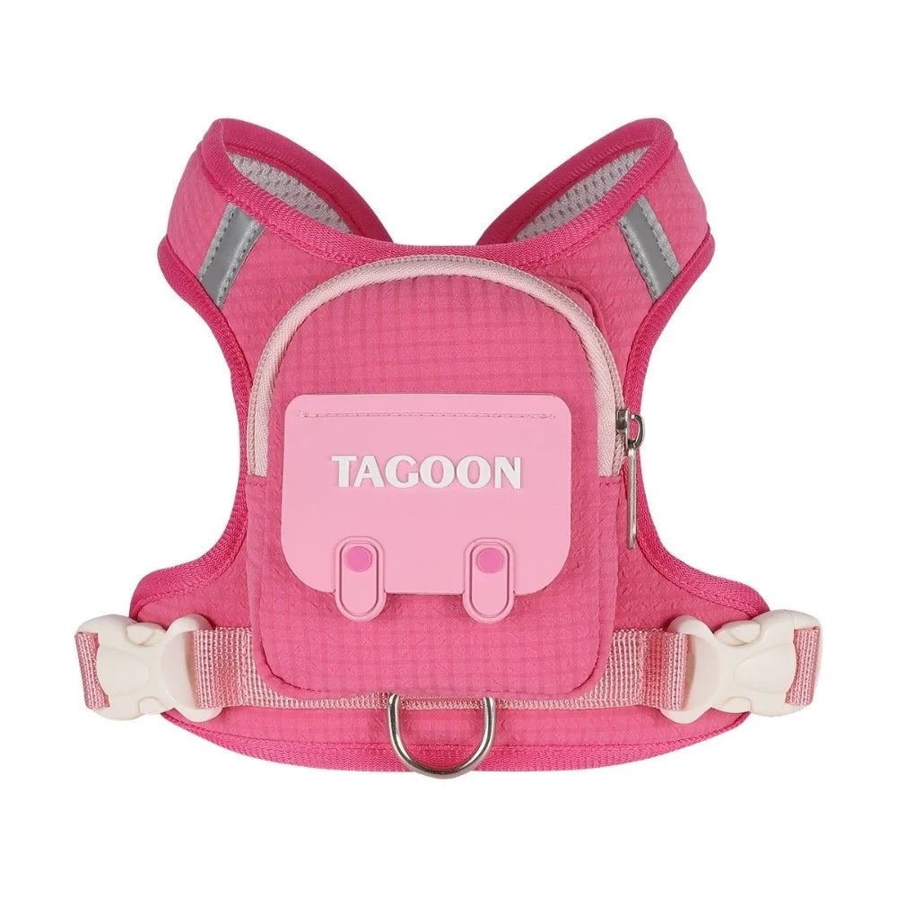 Adjustable Dog Backpack Harness – Reflective Plaid Outdoor Bag