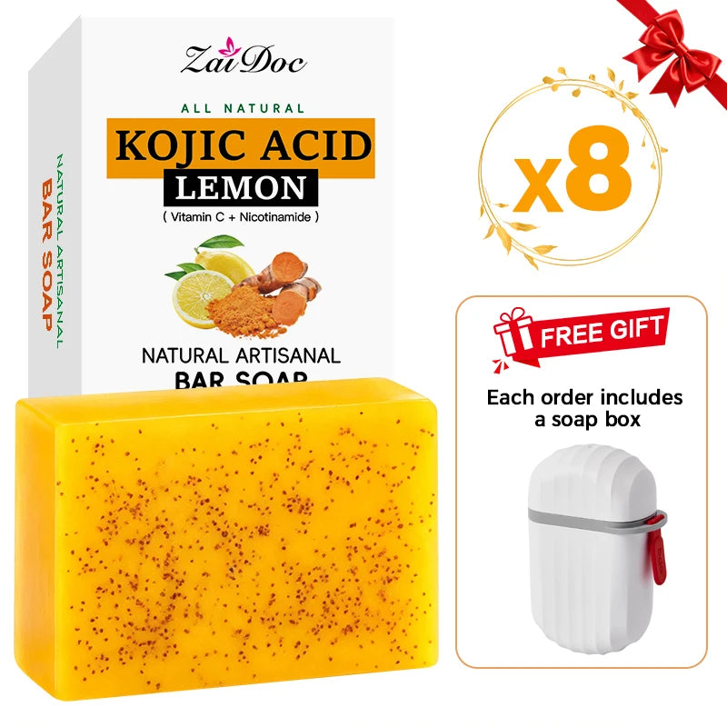 ZaiDoc Kojic Acid Turmeric Bar Soap – Brightening Body Cleanser