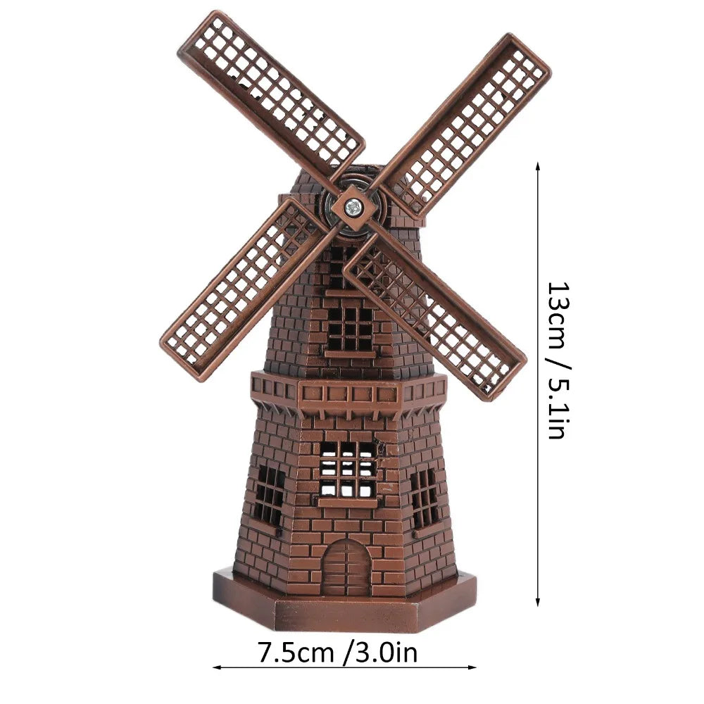 Vintage Red Bronze Windmill Ornament – Alloy Home Decor