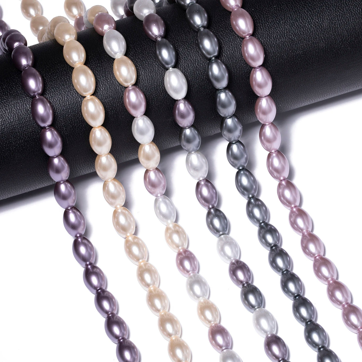 Rice Shape Glass Imitation Pearl Beads – 4 Sizes Multicolor DIY