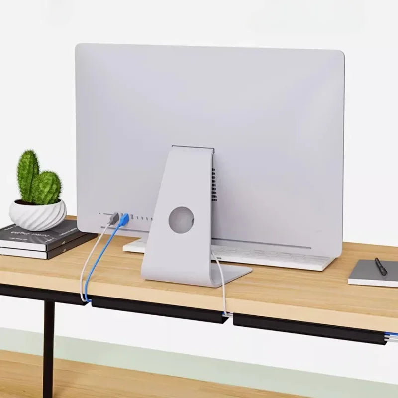 Under-Desk Cable Management Tray – No-Drill PVC Wire Organizer