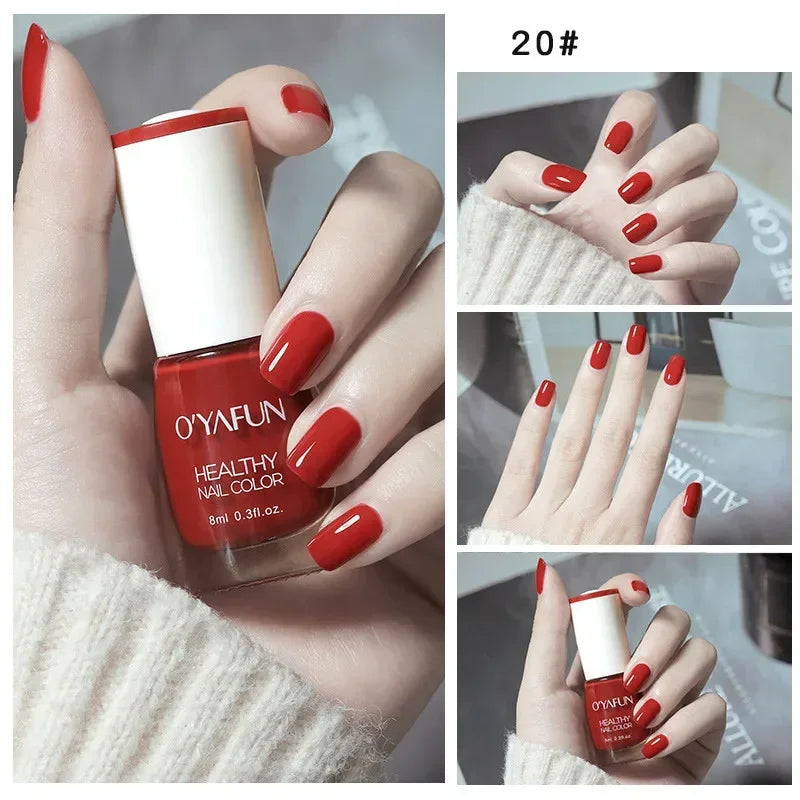 Handaiyan 8ml Water-Based Nail Polish – 40 Colors, Peel-Off
