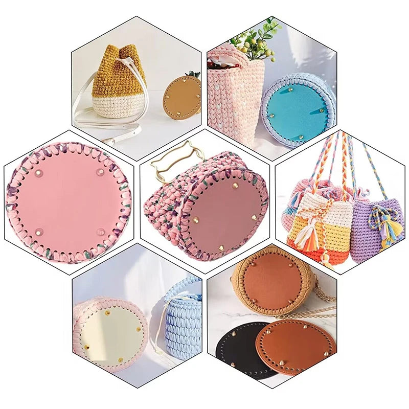 Round PU Leather Bag Bottom – DIY Crochet & Knitted Bags