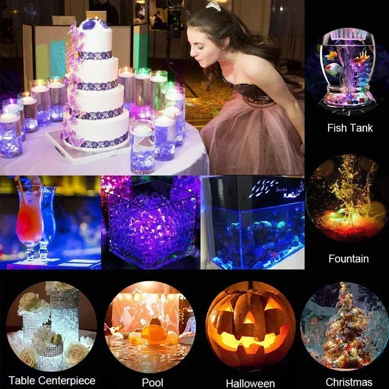 10-Pack RGB Submersible Pool Lights – 16 Colors IP68 Waterproof