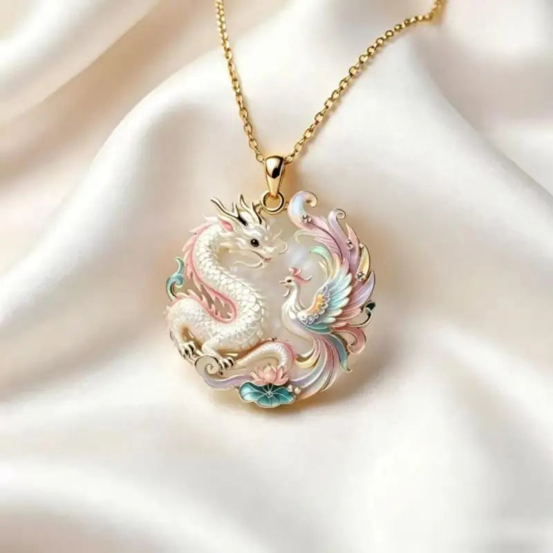 Nine Tailed Fox Enamel Pendant Necklace – Chinese Style Gift