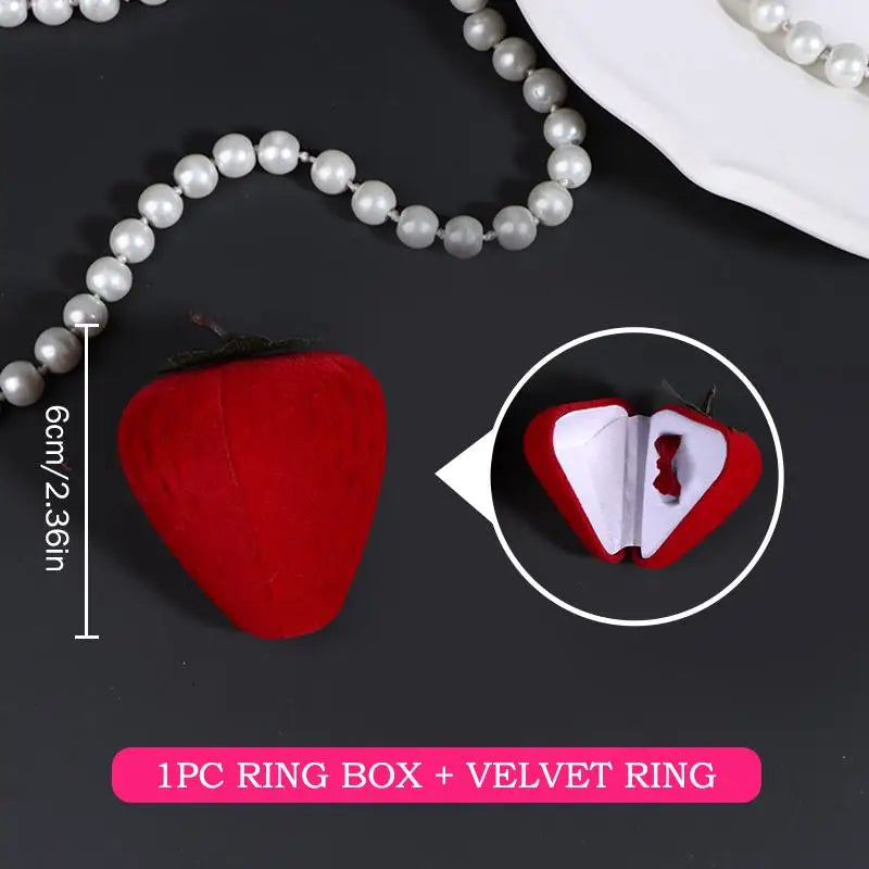 Velvet Flocked Ring Box – Rose Heart Jewelry Gift Case